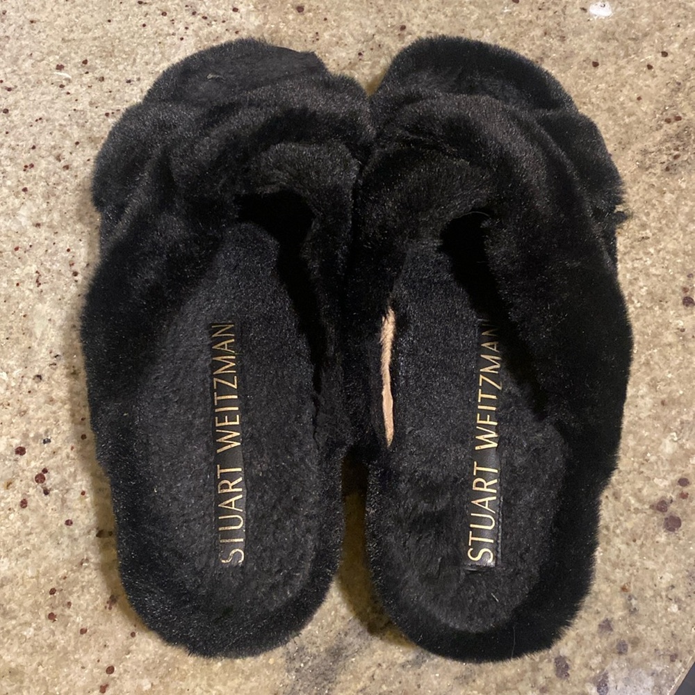 Stuart Weitzman Roza Lift Slide sandals In Black